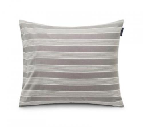 Lexington Kopfkissenbezug Gray/White Striped Lyocell/Cotton