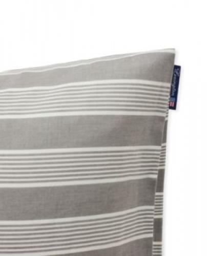 Lexington Kopfkissenbezug Gray/White Striped Lyocell/Cotton