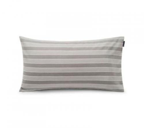 Preview: Lexington Kopfkissenbezug Gray/White Striped Lyocell/Cotton, lang, bequem