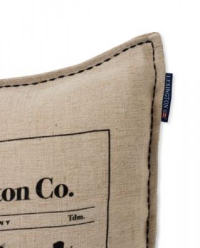 Lexington Kissenbezug Like Home Printed Cotton/Jute Beige/Gray, Close up