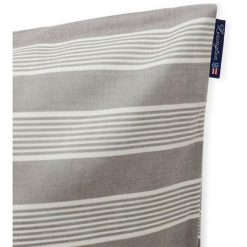 Preview: Lexington Kopfkissenbezug Gray/White Striped Lyocell/Cotton, Close up