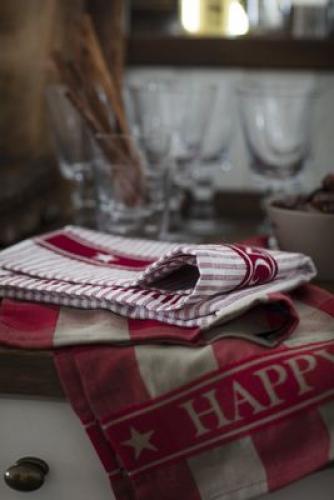 Lexington Küchentuch Striped Cotton Red/White, Mood, Besinnlich