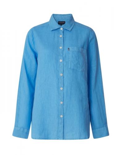 Lexington Isa Line Shirt Blue, schoen, fein, Leinen
