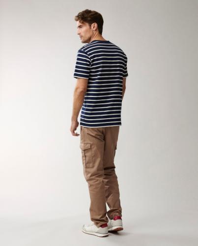Lexington Ricky Striped Tee Dark Blue Beige Stripe, Mood, Model, Rueckseite