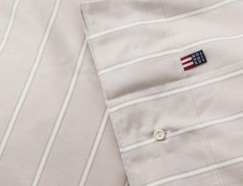 Preview: Lexington Bettdeckenbezug Gray/White Striped, Close up