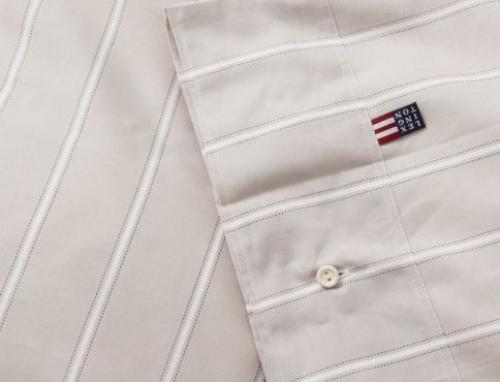 Lexington Bettdeckenbezug Gray/White Striped, Close up