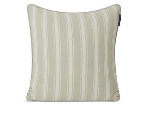 Lexington Kissenbezug All Over Striped Organic Cotton Twill Gray-Green, Streifen, gruen