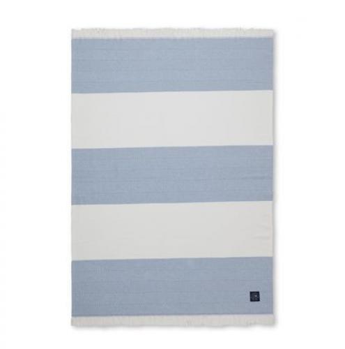 Preview: Lexington Herringsbone Striped Recycled Cotton Throw, Blue, weich, kuschelig