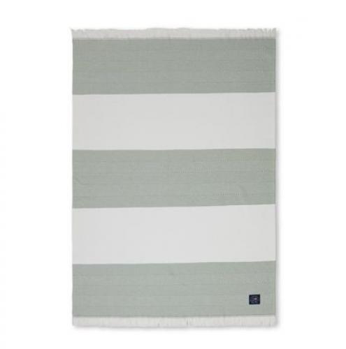 Preview: Lexington Herringsbone Striped Recycled Cotton Throw, Grün, schick, trendig