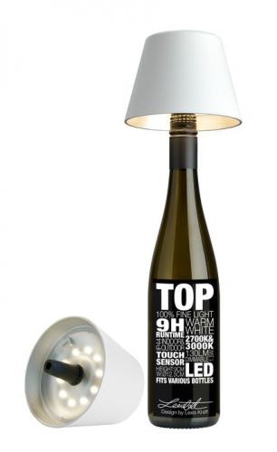 sompex Akku Leuchte Top Flaschenaufsatz Weiß, schick, modern, cool