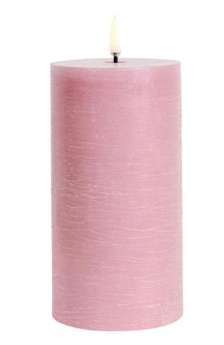 Uyuni Led Pillar Kerze Dusty Rose 7,8 x 15 cm