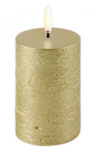 Uyuni LED Pillar Kerze Metallic gold 5 x 7,5 cm, schick, schoen, modern