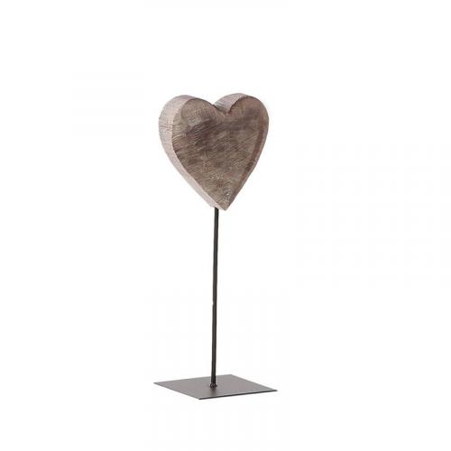  WMG Holz-Herz auf Fuß Grau 50 cm, schick, modern, cool