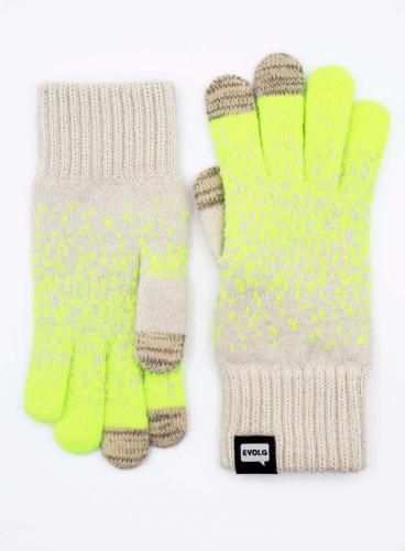 Evolg Handschuhe Scrub Yellow Grey, farbverlauf, schick, ewarm