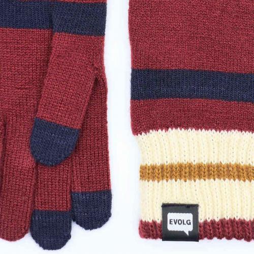 Preview: Evolg Handschuhe Axis Mustard d Blue Orange, weich, close up