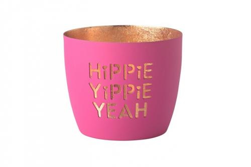 Gift Company Madras Windlicht M, Hippie yippie yeah, neon purple