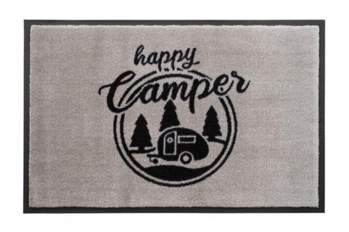 Gift Company Fußmatte Happy Camper, grau/schwarz, modern, cool, waschbar