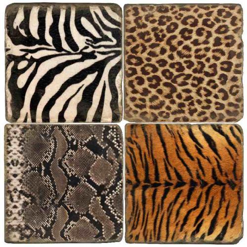 Marmor Untersetzer Natures Prints Animal Print Natur Zebra Leopard Schlange Tiger