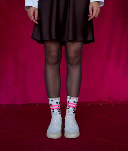 Preview: ooley Socken Leo allover OL Neon PInk