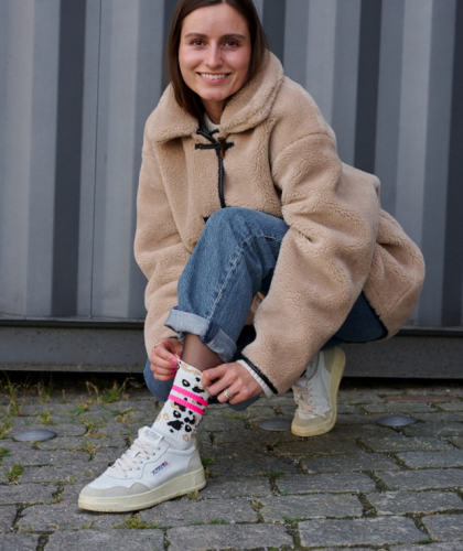 Preview: ooley Socken Leo allover OL Neon PInk
