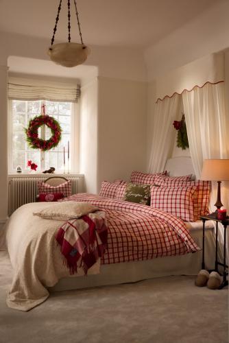 Lexington Bettwäsche Checked Cotton Flannel Bed Set Red Beige