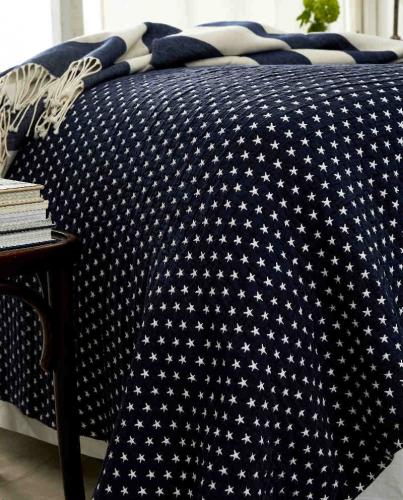Preview: Lexington Bettüberwurf Icons Star Bedspread Navy