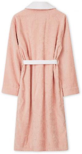 Lexington Bademantel Cotton Velour Contrast Robe Weiss Pink