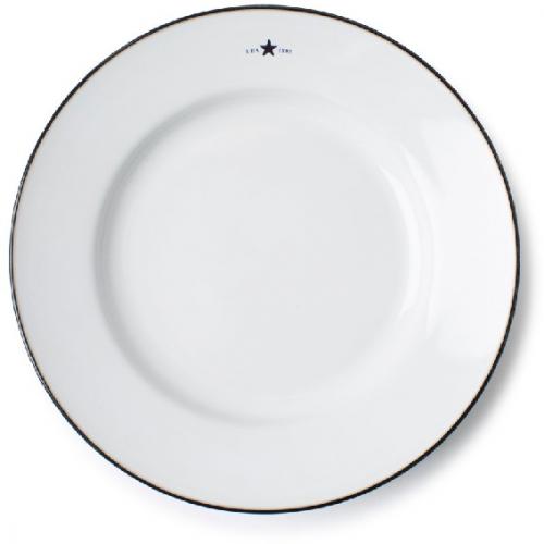 Lexington Stoneware Dessert Plate White Blue Schick Modern Neu