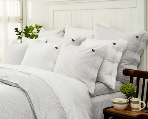 Preview: Lexington Bettbezug Icons Pin Point Gray White Duvet