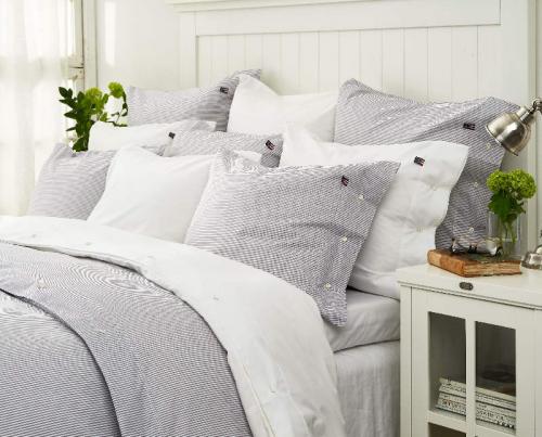 Preview: Lexington Bettbezug Icons Pin Point Navy White Duvet