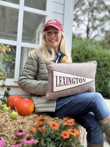 Preview: Gewaschene Baumwoll Cap von Lexington in der Farbe Burgundy Detailansicht