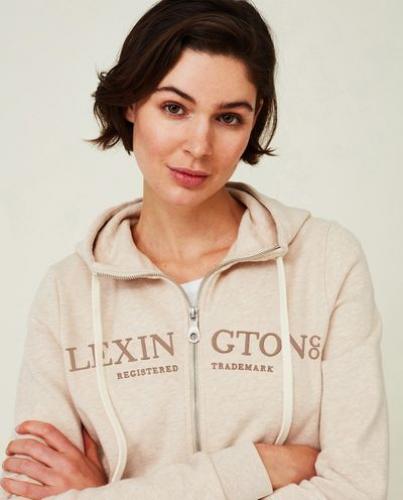 Lexington Kimberly Hoodie Light Beige Melange, Mod, Model, Close up