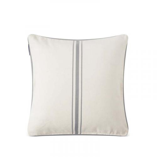 Lexington Kissenbezug Center Striped Organic Cotton Twill White