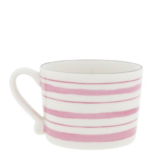 Bastion Collections Tasse White / Watercolour Rose Stripes 10x8x7cm