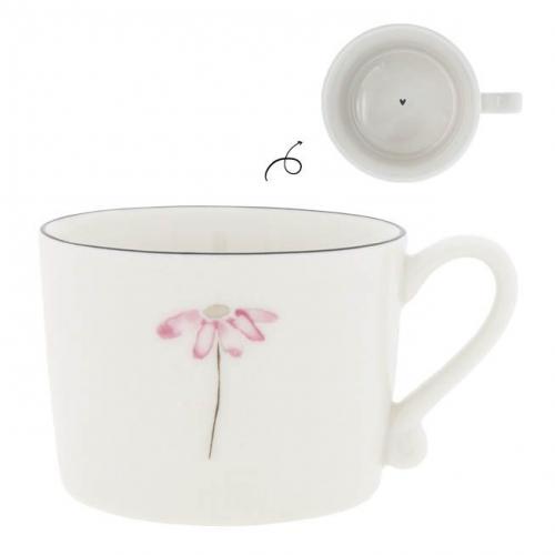 Bastion Collections Tasse Cup White /Rose Flower 10x8x7cm