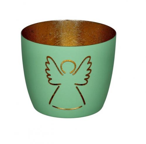 Gift Company Madras Windlicht Engeln aqua/gold