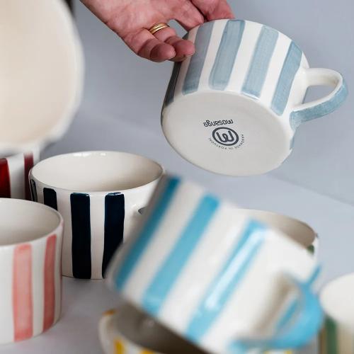 Musango Mugs Candy Strip Tuerkis