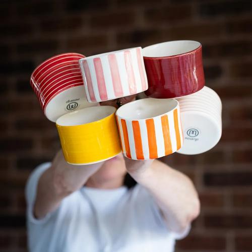 Musango Mugs Candy Strip Peach