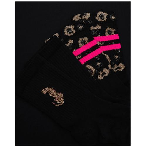 Preview: ooley Socken Leo allover OL Black mit Leopardenmuster in Schwarz