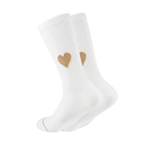 ooley Socken Icon’OL Glitter Love Gold in Weiß mit goldenem Glitzerherz
