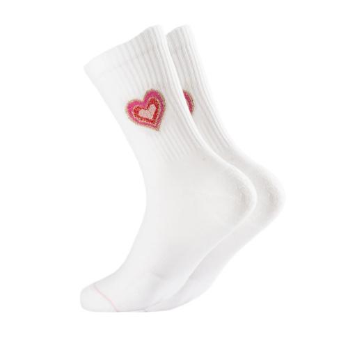ooley Socken Icon’OL Love Love Love in Weiß mit Herz in Pink, Rot und Rosé