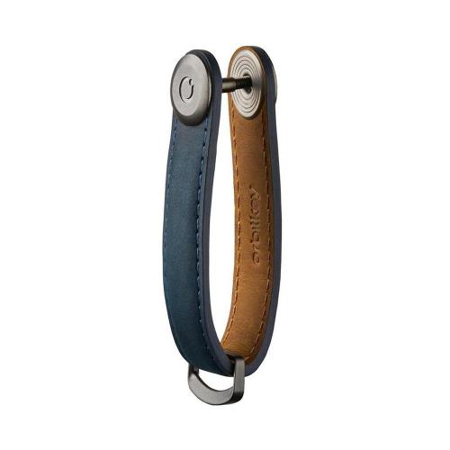 Preview: Orbitkey Schlüsselorganizer Leder blau braun Innenseite