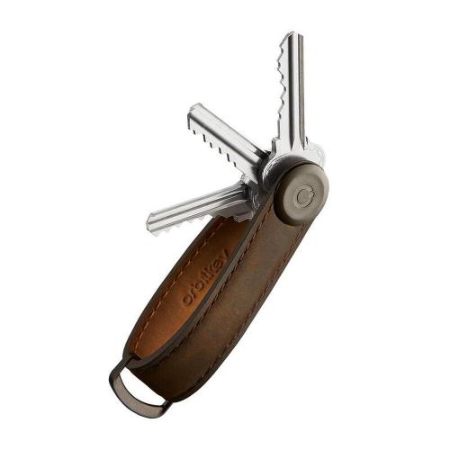 Orbitkey Key Organizer Crazy-Horse Oak Brown mit Schlüsseln