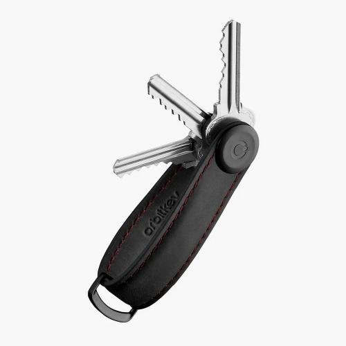 Leder Schlüsseletui schwarz Orbitkey Crazy-Horse