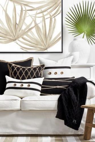 Preview: Paloma Living Linen Stripe Black 50 x 50 Mood, Schick, Schoen, Kuschelig