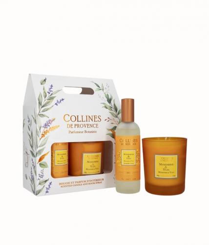 Collines de Provence Geschenkset Raumspray und Kerze Madarine & Yuzu