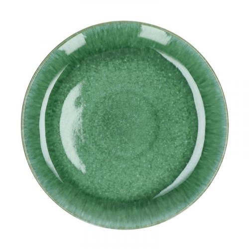 TREILLE - flacher Teller - Steingut - DIA 27,5 x H 3 cm - grün