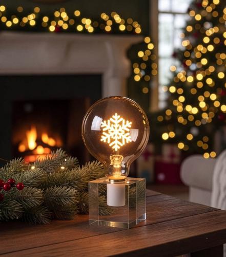 Preview: Design LED Glühbirne dekorativ, Filament Lampe mit Motiv, Skandinavische Beleuchtung Accessoire