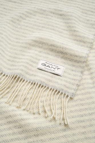 Preview: Gant Wolldecke Stripe Light Grey