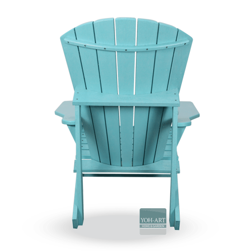 Preview: Entspannen im aquafarbenen Adirondack Chair mit ausklappbarer Fußstütze und Beistelltisch
